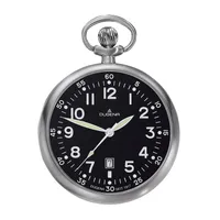 DUGENA 4288289-1 Taschenuhr Lepine mit Kette Uhr Datum schwarz