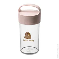 Koziol Buddy Drink Pusheen Take It Easy láhev, plastová, organická růžová, 500 ml, 8026711