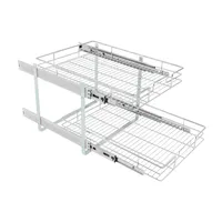 Výškově nastavitelná výsuvná skříňka 41,91*54,61 cm Výsuvné zásuvky Stříbrná barva