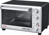 Sirge FORNO28CL Mini - Ofen 28 Liter 1600 Watt MIT INNEREM LICHT Mini Backofen Pizzaofen mit Lüftung und Girarraost [frei drehbarer Korb für geröstete Kastanien / Popcorn / Kaffee] 250°C - Timer 60 Min