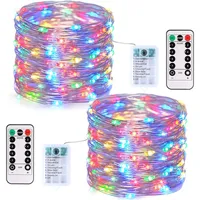 2X 10M LED Kolorowe miedziane lampki wróżki Bateria Wodoodporne 8 trybów Timer Wewnętrzne zewnętrzne lampki wróżki Ogród Patio Impreza Wesele Dekoracja świąteczna