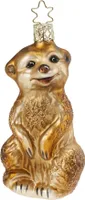 Christbaumschmuck Erdmännchen Glas 10cm braun, 1 Stück