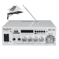 Sunbuck 12V 2000W Digital Stereo Verstärker bluetooth HiFi Audio Endstufe FM Leistungsverstärker 2-Kanel-Verstärker, EU-Stecker, Weiß