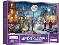 Adventskalender 2024 Weihnachtspuzzle, 24 Boxen - 1008 Teile Puzzle, Weihnachtsmann bereitet Geschenke vor, Countdown bis Weihnachten