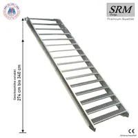 16 Stufen Stahltreppe Breite: 140 cm Geschosshöhe 274-340cm  inkl. Zubehör