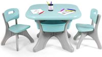 Kindertisch mit 2x Kinderstuhl Tega® Ablagefach Fläche zum Malen Zuhause Garten 