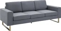 HOMCOM sofa tapicerowana 3-osobowa sofa tkanina sofa meble do siedzenia fotel TV poduszka podłokietnik len ciemnoszary 200 x 82 x 78 cm