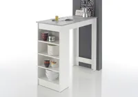 21748 Bartisch mit Regal Weiß / Beton Beton / Weiß