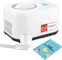 TZS First Austria Eismaschine mit Kompressor 1L, Joghurtbereiter, Ice Cream Maker, Joghurtmaschine, Eisbehälter, Display, selbstkühlend, inkl. Messbecher & Spatel, Rezeptheft
