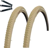 2 x Rexway "Legend" Pannenschutz Fahrradreifen Creme mit Reflex 40-635 (28 x 1 1/2) inkl. maxxi4you Reifenheber