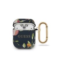 Guess Apple Airpods Silicon Cover Flower Collection 2 Black Ochranné puzdro puzdro držiak príslušenstvo