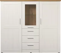 trendteam Wohnen Highboard Shade Andersen Pine weiß 159 x 140 x 41 cm