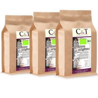 C&T Biologischer Espresso Crema | Cafe entkoffeiniert 100 % Arabica 3x1000 g ganze Bohnen Gastro-Sparpack im Kraftpapierbeutel
