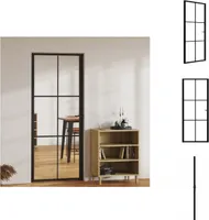 vidaXL Drzwi wewnętrzne ESG szkło i aluminium 83x201,5 cm czarne - Drzwi wejściowe