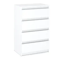 STIV Möbel | Komoda z 4 szufladami | Biały Mat | 60 cm | nowoczesna & bezuchwytowa | Sypialnia & Salon
