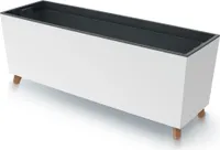 Prosperplast Urbi Case N Blumenkasten mit Beinen und Innentopf für Innen- und Außenbereich Rechteckig Blumentopf UV-beständig Rechteckig 77x23,5x30cm Weiß