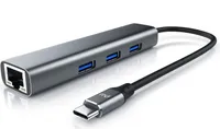 Primewire - USB C HUB mit RJ45 Ethernet - 10/100/1000 Mbit/s - Gigabit Ethernet, LAN Network Adapter - 3 x USB 3.2 Gen.1 A Ports - Notebooks, Ultrabooks und, 722304821722