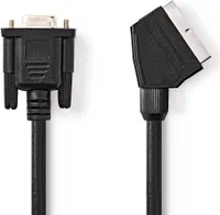 Nedis SCART-Kabel - SCART Stecker - VGA Buchse - Vernickelt - 480p - 2.00 m - Rund - PVC - Schwarz - Label