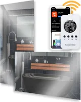 Heidenfeld Infrarot-Spiegelheizung HF-HS100 - Bis 16 m² - Heizkörper - Flachheizung - Heizpaneel - Thermostat (600 Watt)