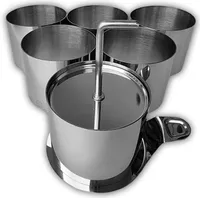 WEBBOMB 8tlg Set Edelstahl Dessertringe Kuchenform Speisenringe Ø 7,5 cm Höhe 5,5 cm rund mit Heber & Stampfer Backringe für runde Mini Kuchen und Brötchen Backform Burger Presse