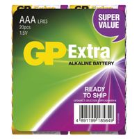 Alkalická batéria GP Extra LR03 (AAA), fólia, 20 ks, B1010C