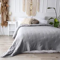 Tagesdecke Bett Bettüberwurf Grau 240x260cm Sofaüberwurf Bett Überwurf