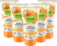 5 x  alverde Naturkosmetik - Hand- & Nagelcreme - Bio-Calendula & Bio-Aloe Vera  (5 x 75 ml)