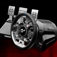 Thrustmaster T-GT II Volant + pedalier 4160823 Schwarz, Satinierter Stahl USB Lenkrad + Pedale PC, PlayStation 4, PlayStation 5  THRUSTMASTER Produktfarbe: Schwarz, Satinierter Stahl, Gerätetyp: Lenkrad + Pedale, Übertragungstechnik: Verkabelt, Stromversorgung: AC, Geräteschnittstelle: USB, Gamingplattformen unterstützt: PC, PlayStation 4, PlayStation 5