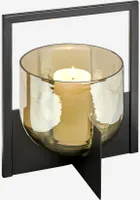 Lambert Luciano Laterne Eisen schwarz/Glas grau H 37 cm 41108