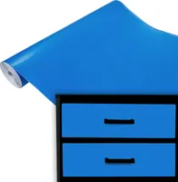 DecoMeister Einfarbige Folien - Dekorfolie - Selbstklebefolie für Küchenfronten - Möbelfolie - Meterware - 45x100 cm Airblue Blau Matt