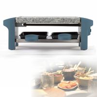 LIVOO Raclette 2 Personen Granitplatte Raclettegrill DOC156BS blau