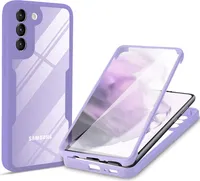Samsung Galaxy S22 5G Schutzhülle, Eingebautem Displayschutz 360 Grad Komplettschutz Handyhülle für Samsung S22 5G Lila