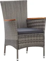 vidaXL 7-częściowy zestaw ogrodowy z poduszkami Poly Rattan Grey