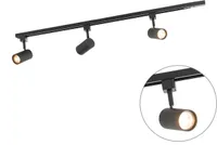 QAZQA - Modern Modernes 1-Phasen-Schienensystem I Spotlight I Deckenspot I Deckenstrahler I Strahler mit 3-flammig Spotbalken Spot I Spotlight I Deckenspot I Deckenstrahler I Strahler I Lampe I Leucht