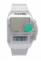 Adora ■ TALKING WATCH | Stundensignal | Alarm | Digitaluhr, silbern