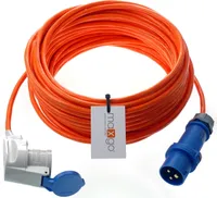 CEE-Verlängerungsleitung Camping Caravan CEE-Stecker auf CEE-Winkelkupplung MENNEKES IP44 H07BQ-F 3G2,5 16A/230V 5-50m, Länge:40m