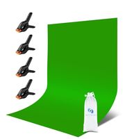 Faltbares Greenscreen Tuch [1,80x2,80m] – Green Background [100 % Baumwolle] – Grünes Tuch 4X Klemmen – Film Hintergrund, Shooting