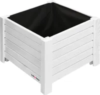 KOTARBAU® Holzblumentopf 38x38x30cm Blumenkasten Kiefernholz Weiß Pflanztopf