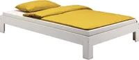 Futonbett Einzelbett THOMAS 140 x 200 cm Kiefer massiv weiß lackiert