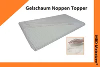 Orthopädischer Gelschaum Topper  - 90 x 200 cm  mit Noppen  H 2,5 soft - Höhe ca. 6 cm (Kern ca. 5 cm) Raumgewicht 65 Kg/m³