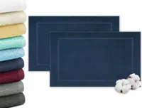 2er Set Badvorleger / Duschvorleger, 50x70 cm, 100% Baumwolle, blau