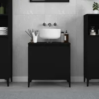 vidaXL Vanity Unit Black 58x33x60 cm Drevo Materiál