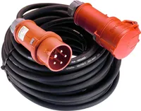 as-Schwabe CEE prodlužovací kabel 25m 400V 32A 5pólový gumový kabel 5G4 IP44