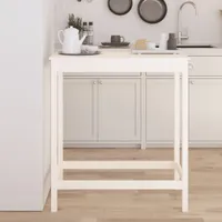 vidaXL Barový stůl bílý 100x50x110 cm Masivní borovicové dřevo