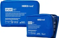 HERZmed Splint Set 4-teilig mit Tasche blau/grau