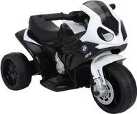 HOMCOM Elektro Kindermotorrad Kinderfahrzeug Lizensiert von BMW S1000RR Elektro-Dreirad mit Akku Stahl Schwarz 66 x 37 x 44 cm