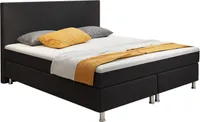Boxspringbett Berlin 180x200 cm Webstoff Anthrazit Ohne Topper Ohne Matratzen