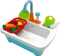AXI Spielzeug Waschbecken für Kinder | Spielzeugwaschbecken aus Kunststoff mit 17 teiligen Zubehör Set