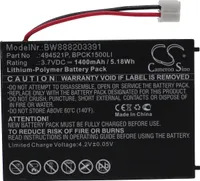 vhbw Akku Ersatz für Audioline 494521P, BPCK1500LI, 494251P für Babyphone Sensormatte (1400 mAh, 3,7 V, Li-Polymer)