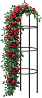 GARDEBRUK® Kovový oblúk s ružami 240x140x37cm Stabilný Hrdzavý Práškovo lakovaný čierny Trellis Horolezecká pomôcka Kovový oblúk Záhradný oblúk